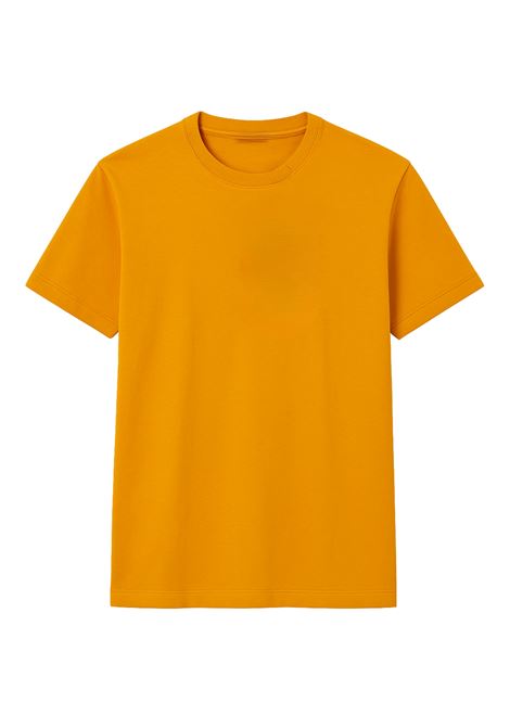 Check out Alpha Studio's signature Ice cotton T-shirt in an elegant gold hue, perfect for any season. Comfort and style in one. ALPHA STUDIO |  | AU-1330C1009